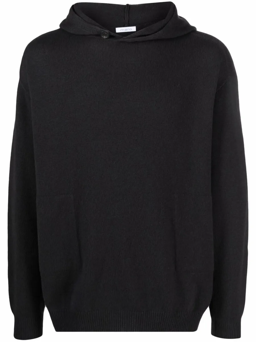 ribbed-knit hooded sweatshirt 1
