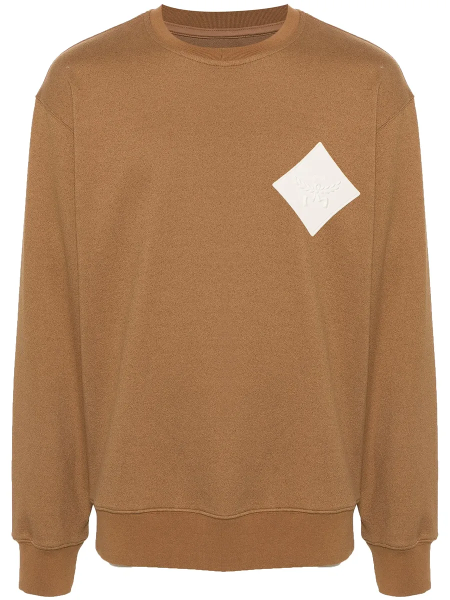 logo-patch bouclé sweatshirt 1