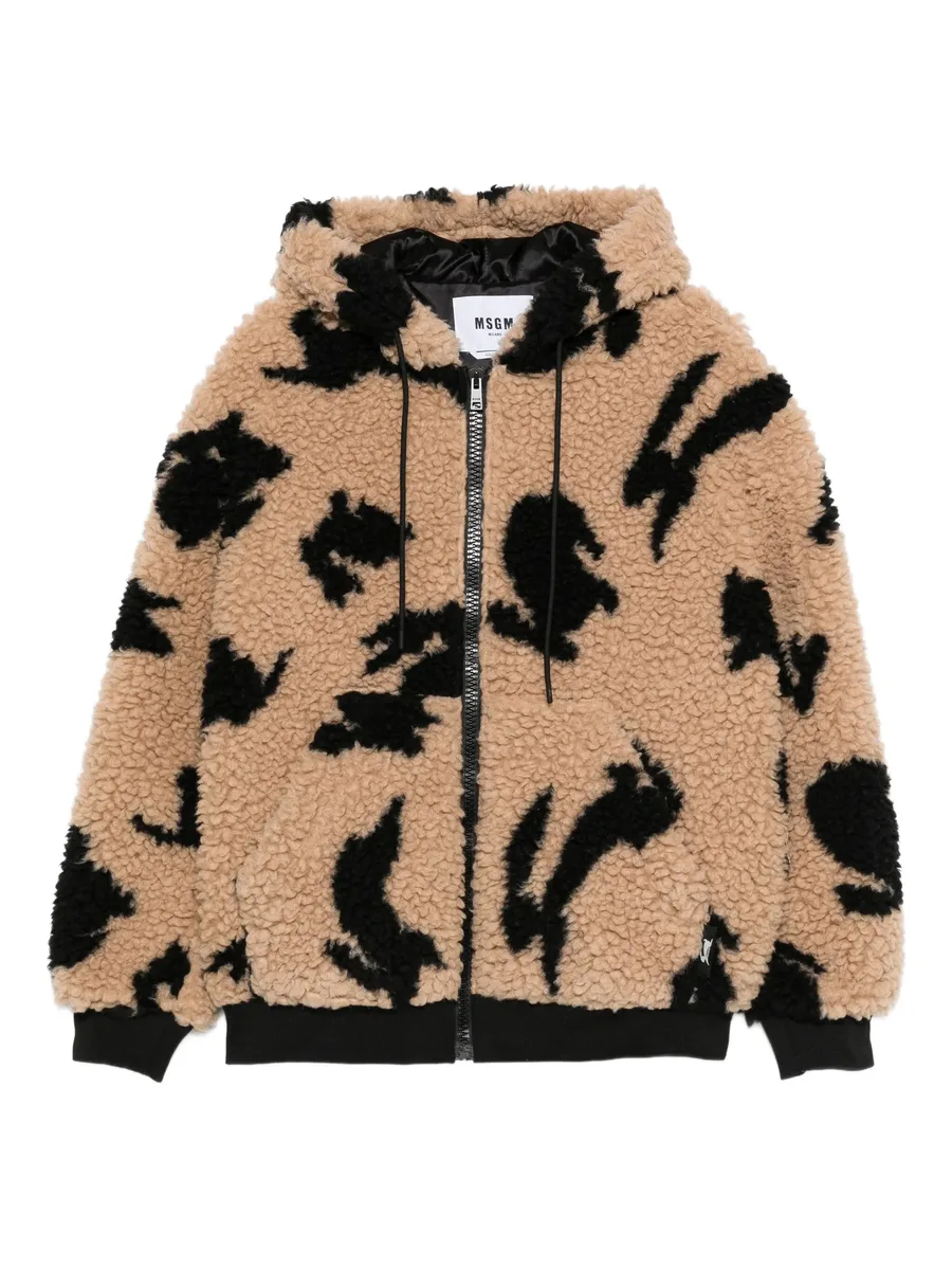 rabbit-print hooded jacket 2