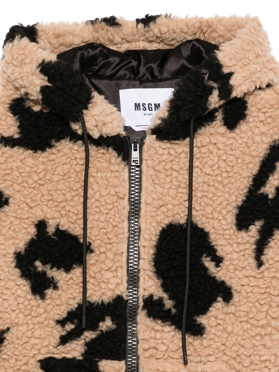 rabbit-print hooded jacket 6