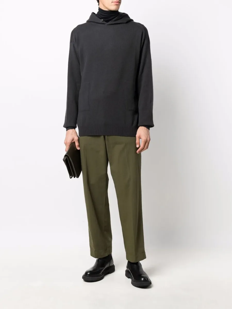 ribbed-knit hooded sweatshirt 3