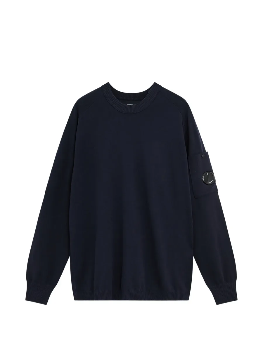 lens-detail long-sleeve sweater 1