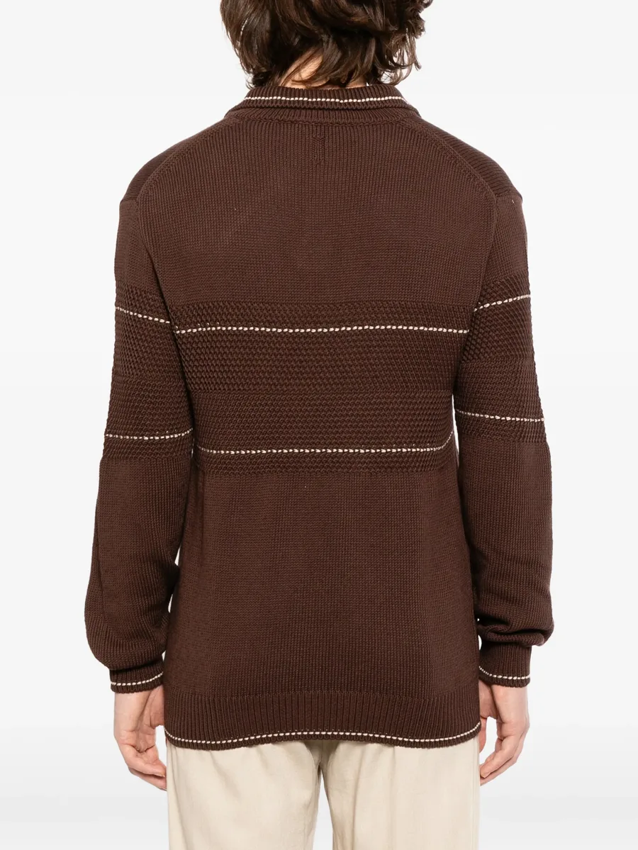 striped V-neck jumper 7