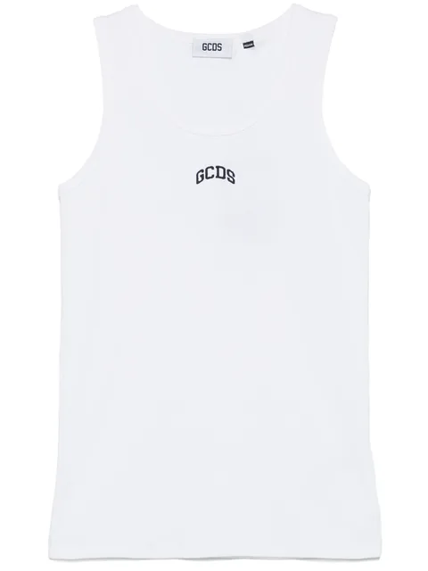 logo-embroidered tank top