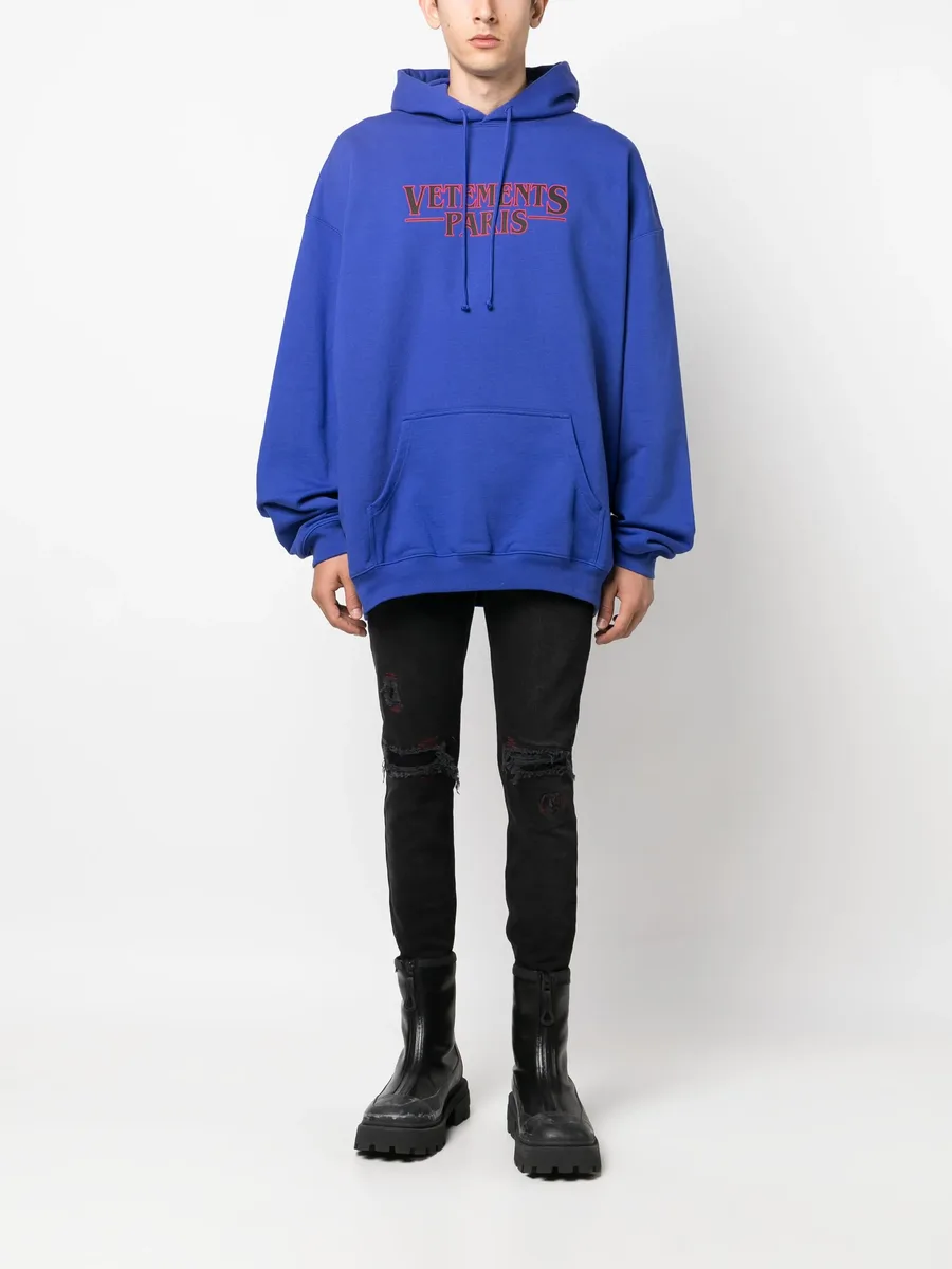 logo-print cotton hoodie 6