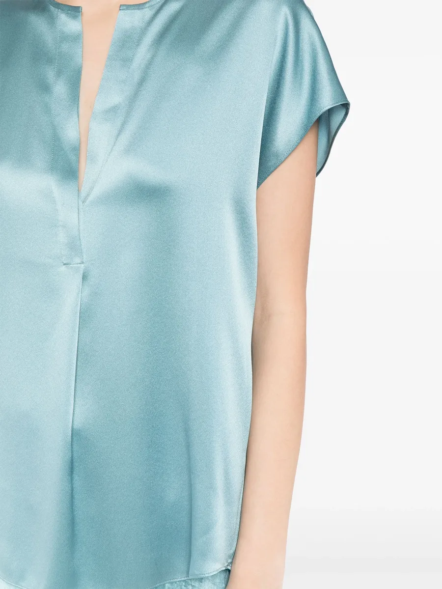 silk cap-sleeve blouse 10