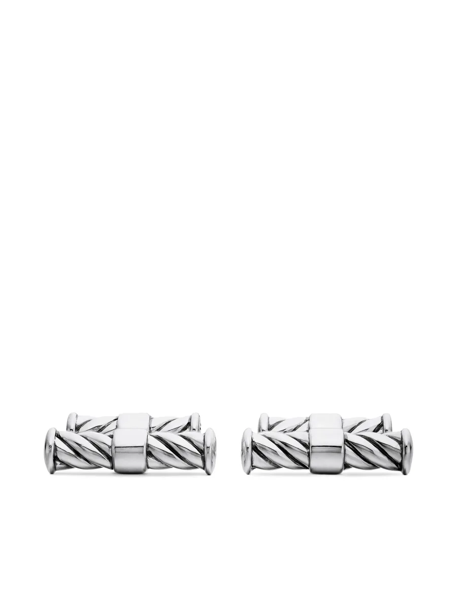 серебряные запонки Cable Elongated (22 мм) 1