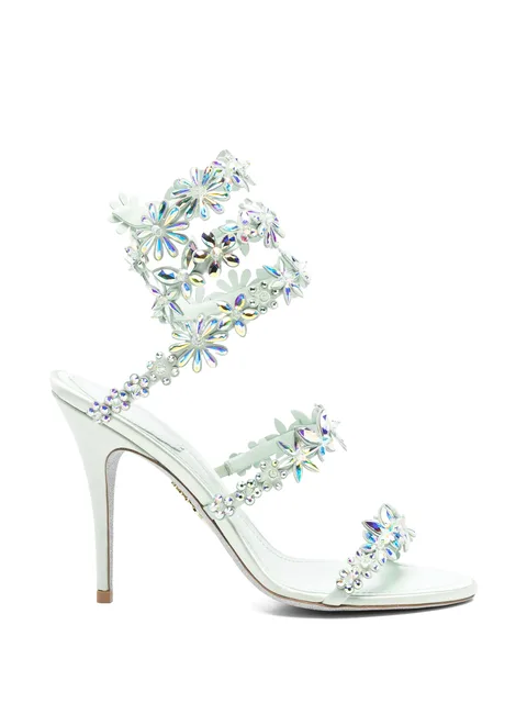 floral-embellished heeled sandals