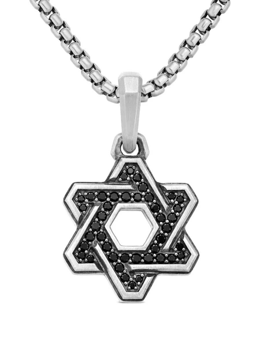 серебряная подвеска Deco Star of David с бриллиантами (24 мм) 1