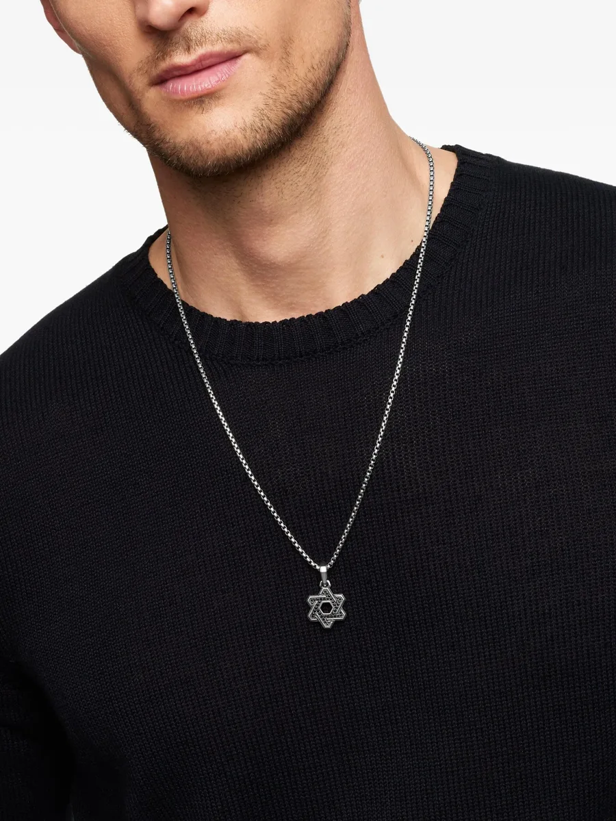 серебряная подвеска Deco Star of David с бриллиантами (24 мм) 5