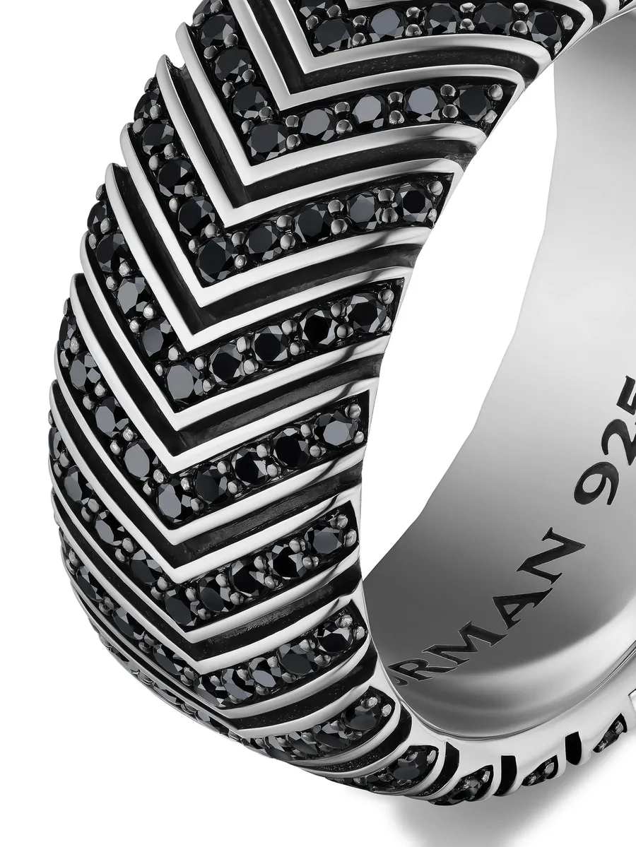 серебряное кольцо Chevron с бриллиантами 12