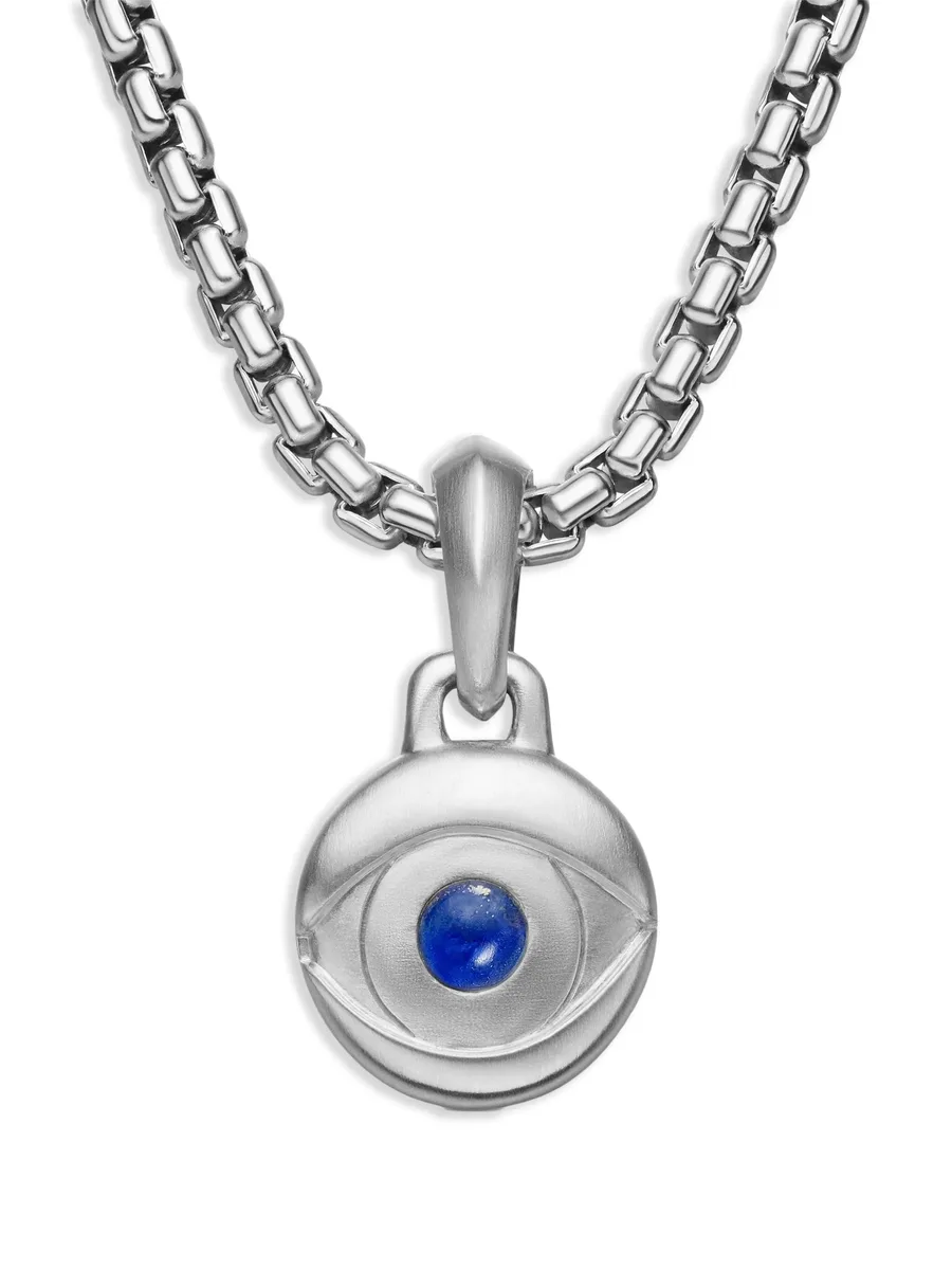 серебряная подвеска Evil Eye с лазуритом (14.5 мм) 1
