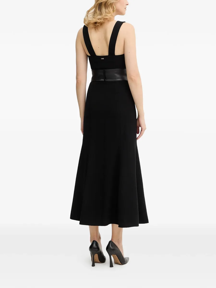 sweetheart-neck belted midi dress 6