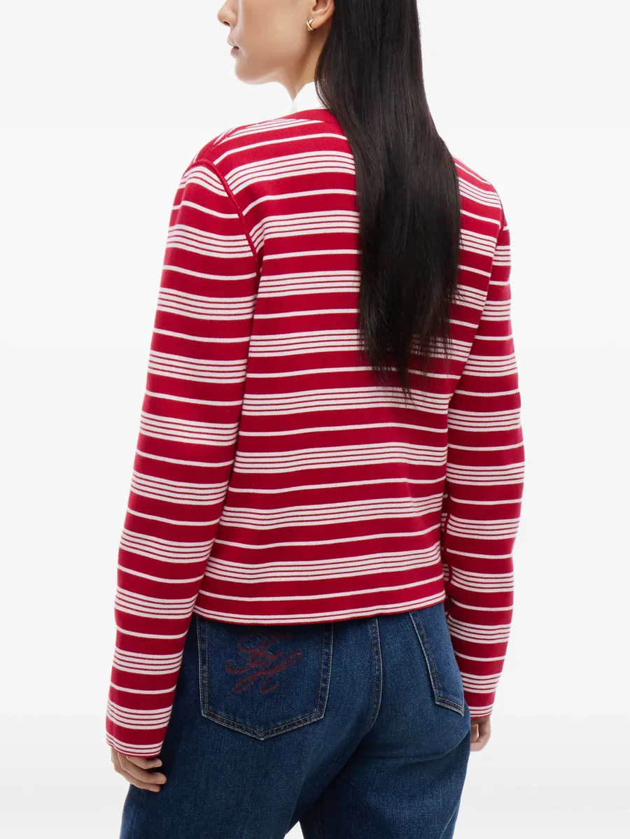 reversible horizontal-stripe cardigan 4