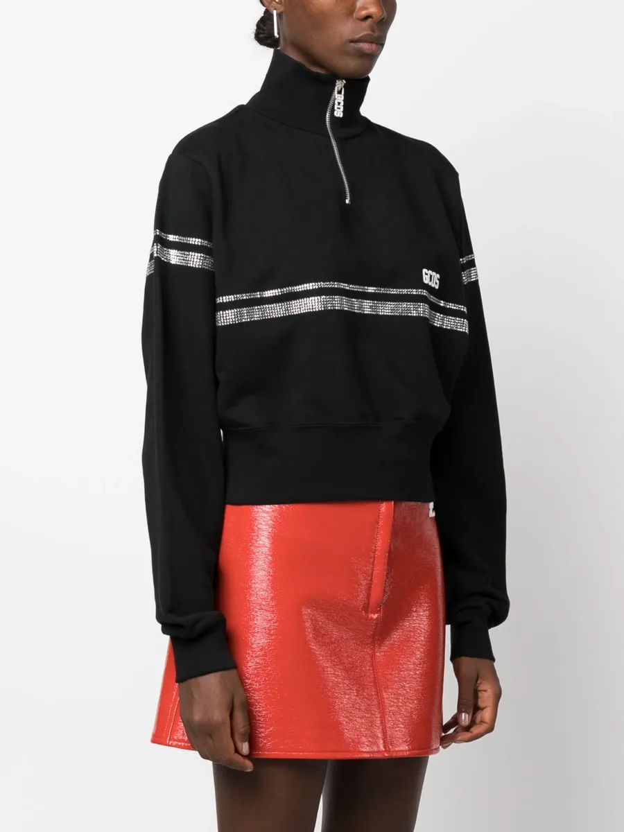 logo-print crystal-embellished sweatshirt 6