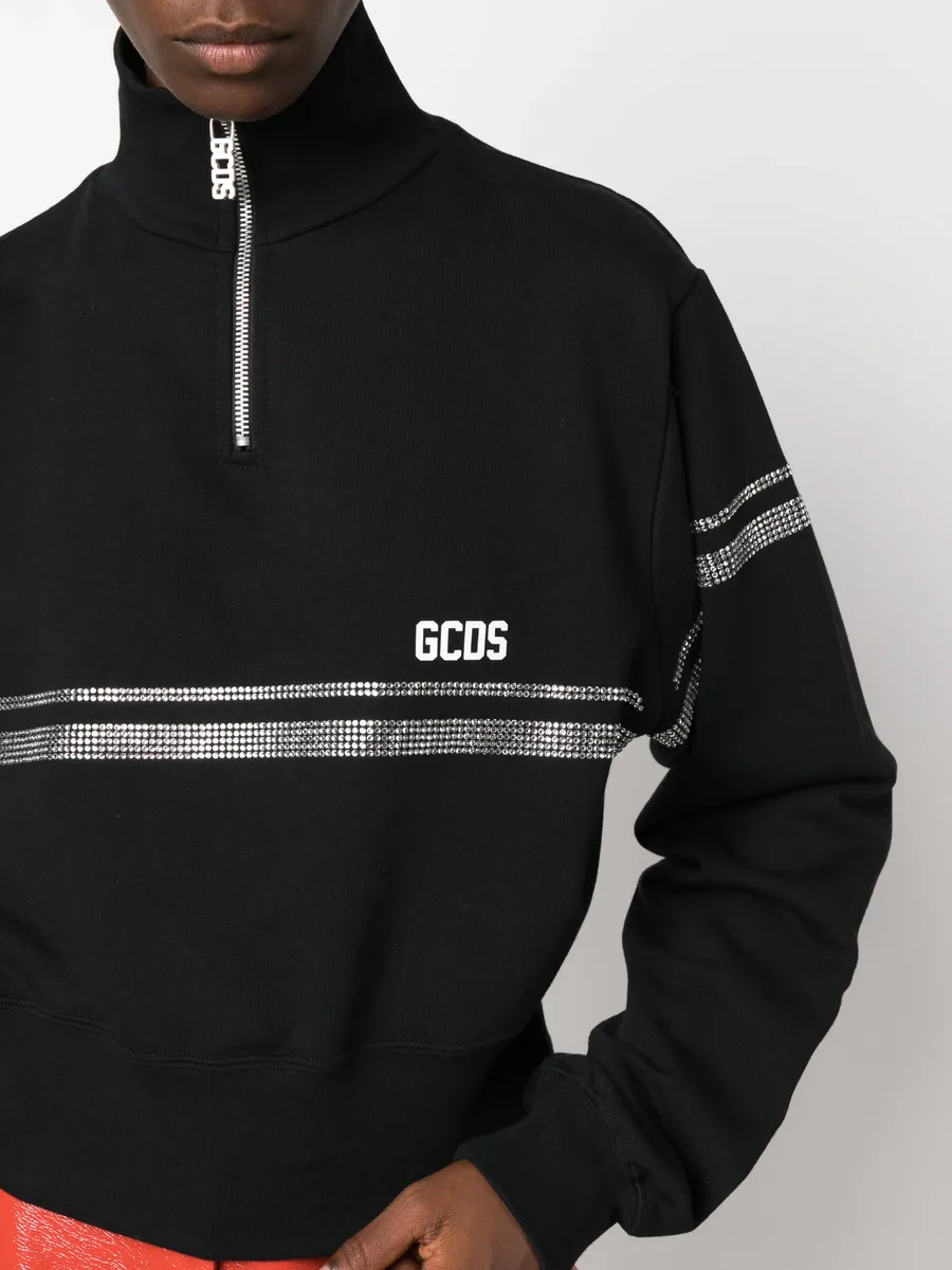 logo-print crystal-embellished sweatshirt 10