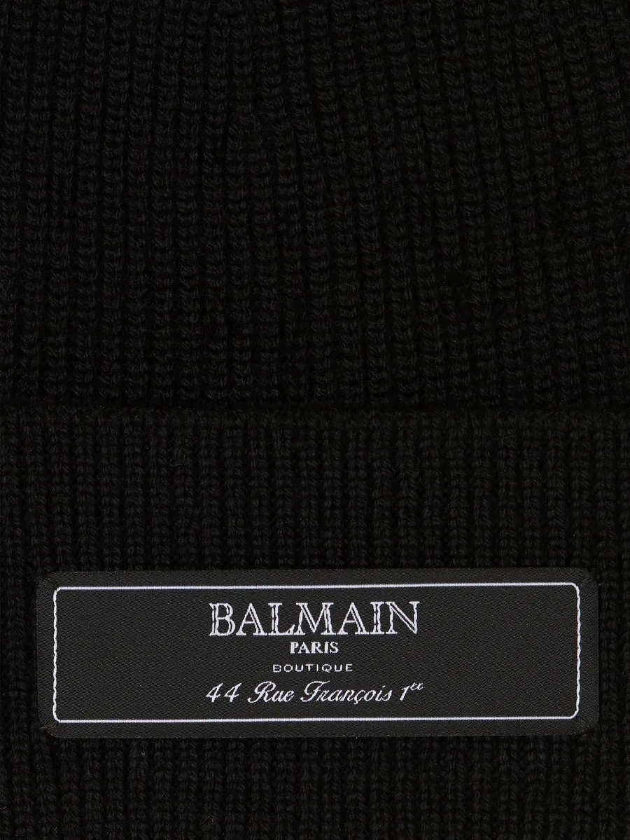 шерстяная шапка бини Balmain Paris 3