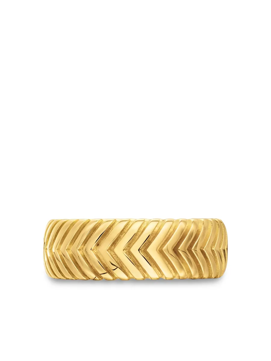 кольцо Chevron из желтого золота 7