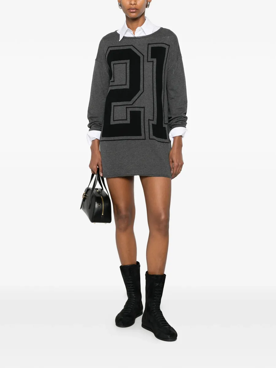 mini logo-print knitted dress 3