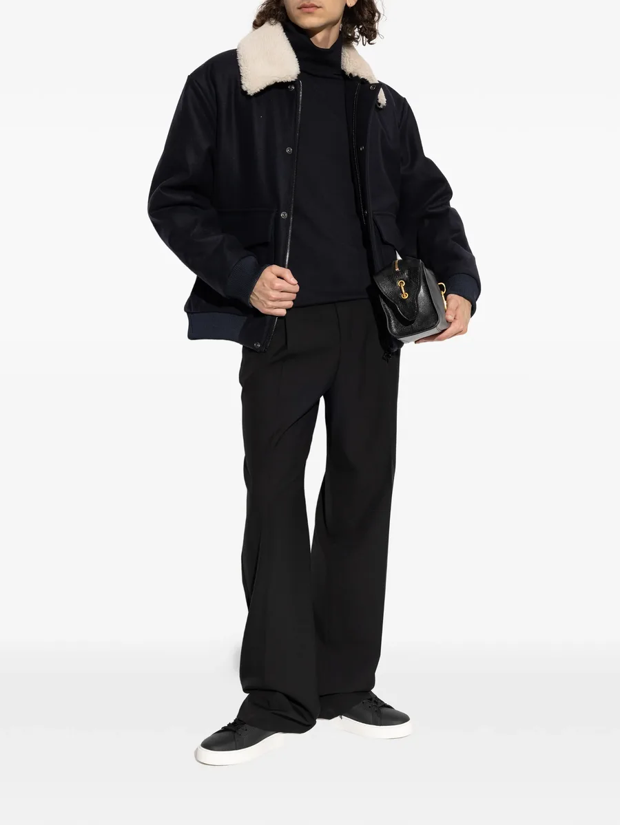 shearling-collar bomber jacket 4