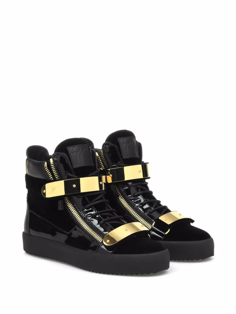 Coby velvet double-straps mid-top sneakers 4