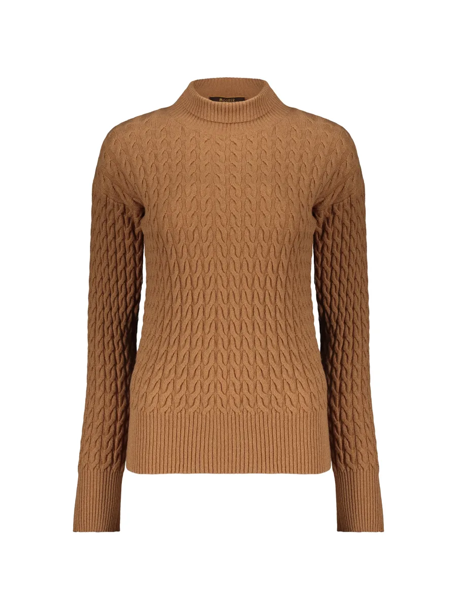 cable-knit roll-neck sweater 1