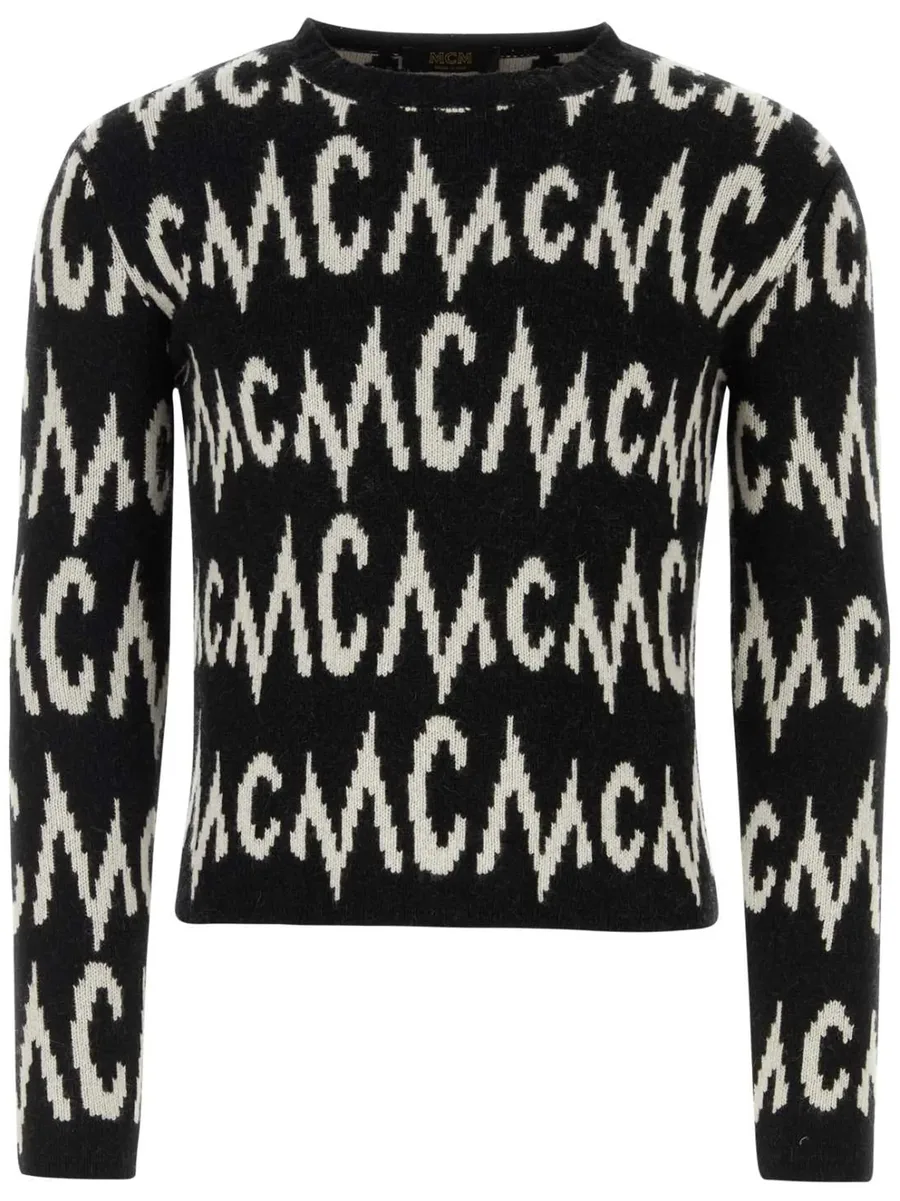 intarsia-knit logo jumper 1