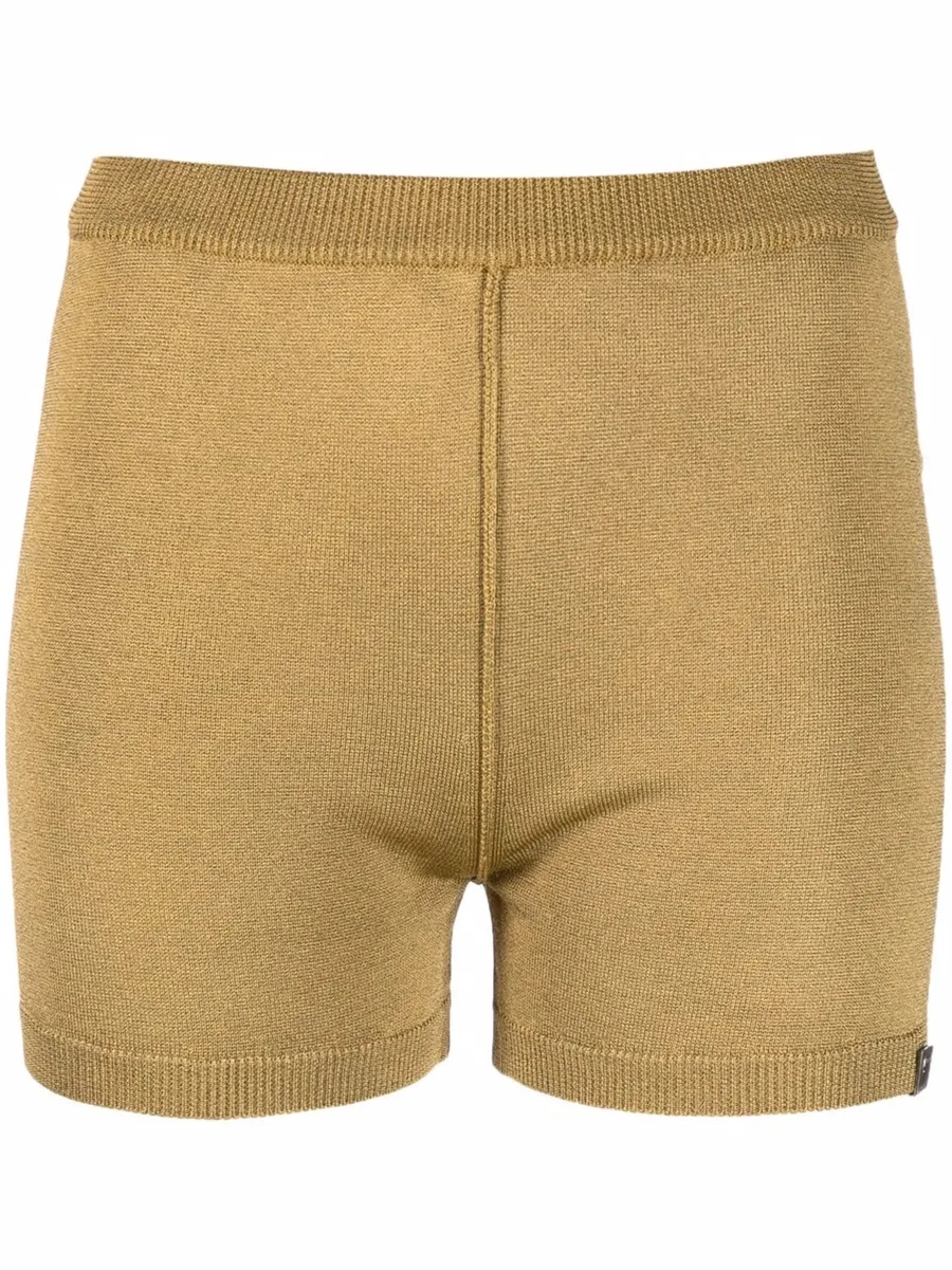 metallic-thread knitted shorts 2
