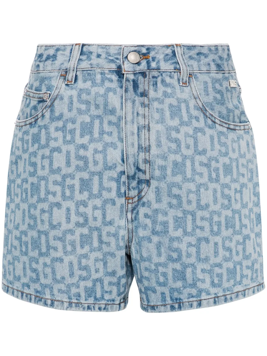 monogram high-rise denim shorts 1