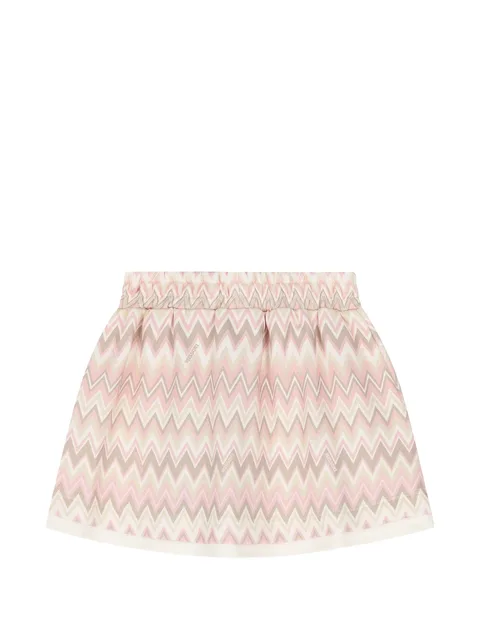 zigzag-print elasticated-waist skirt