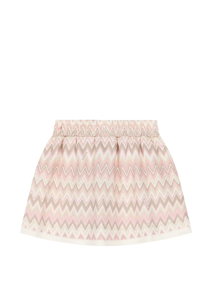 zigzag-print elasticated-waist skirt 1