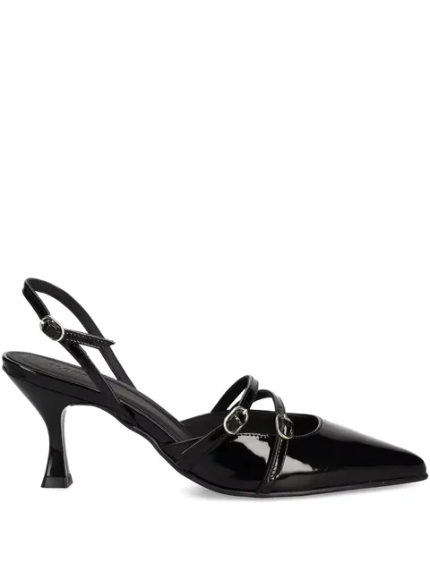 75mm patent-leather slingback pumps