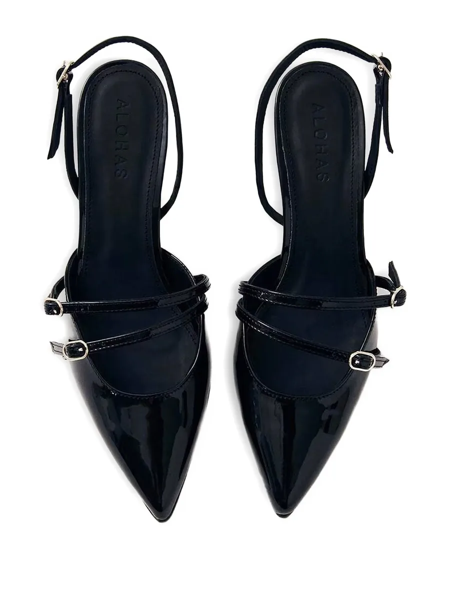 75mm patent-leather slingback pumps 8