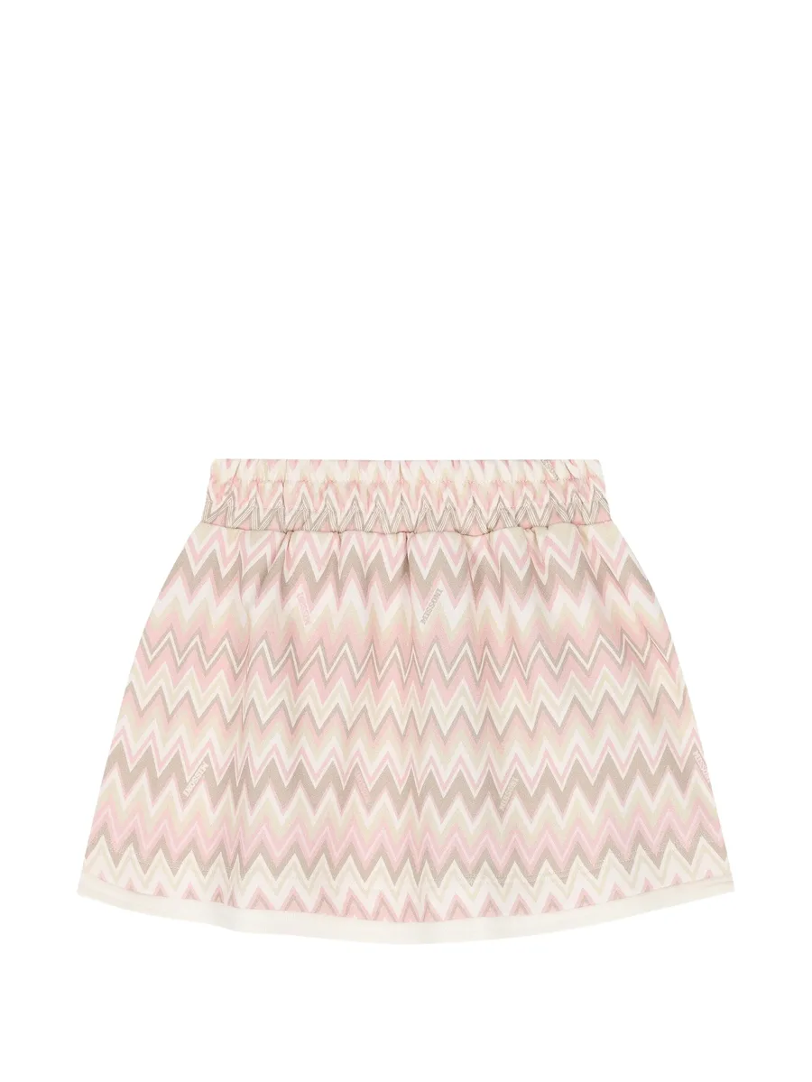 zigzag-print elasticated-waist skirt 2
