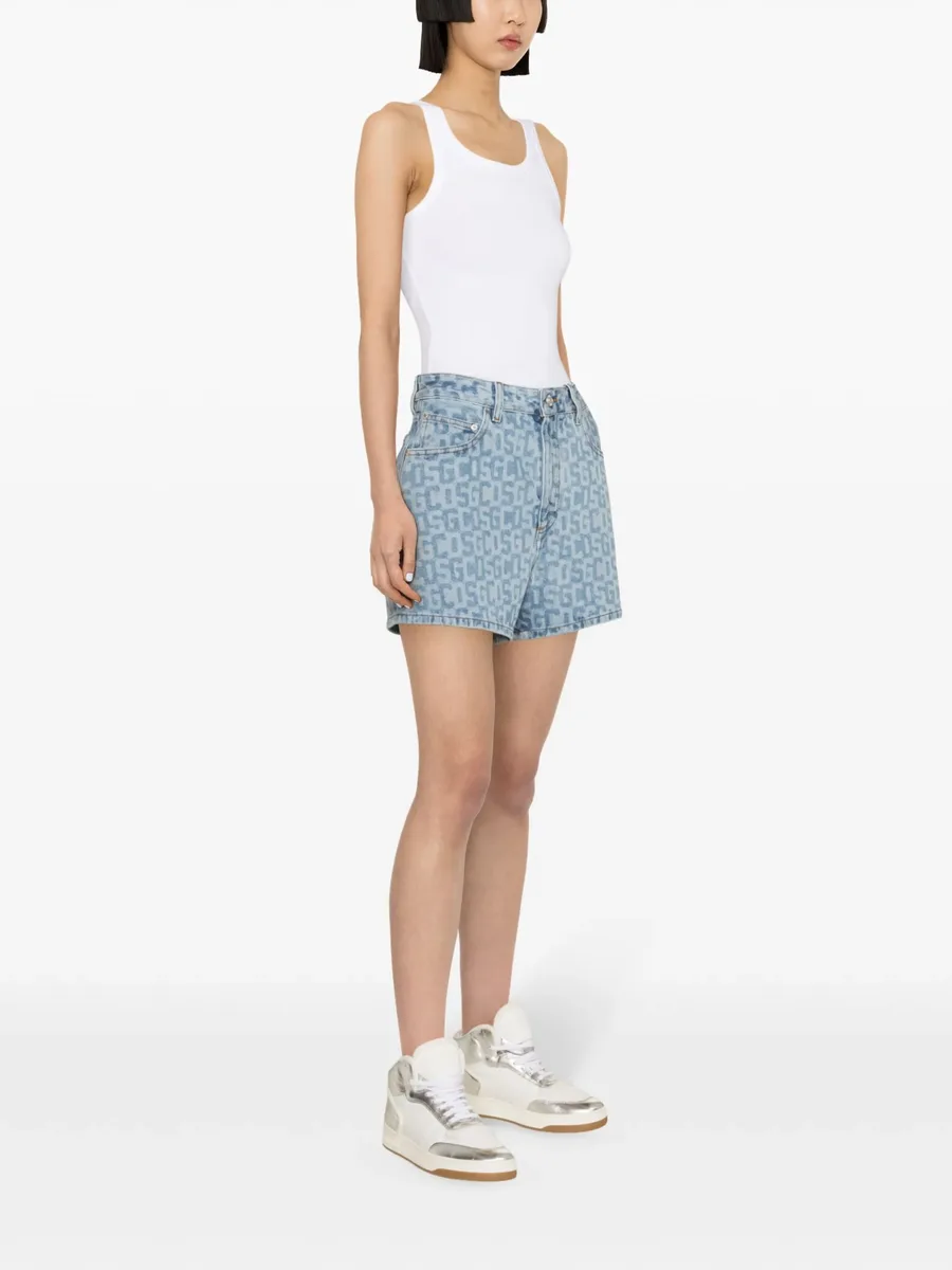 monogram high-rise denim shorts 5
