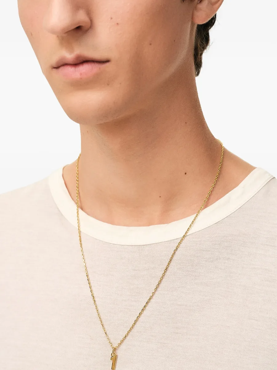hammered number pendant necklace 3