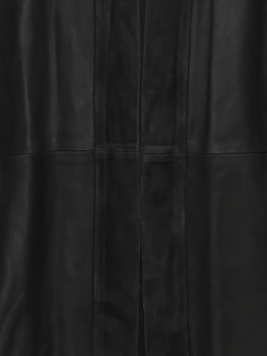 pre-owned x Anja Rubik leather coat 5