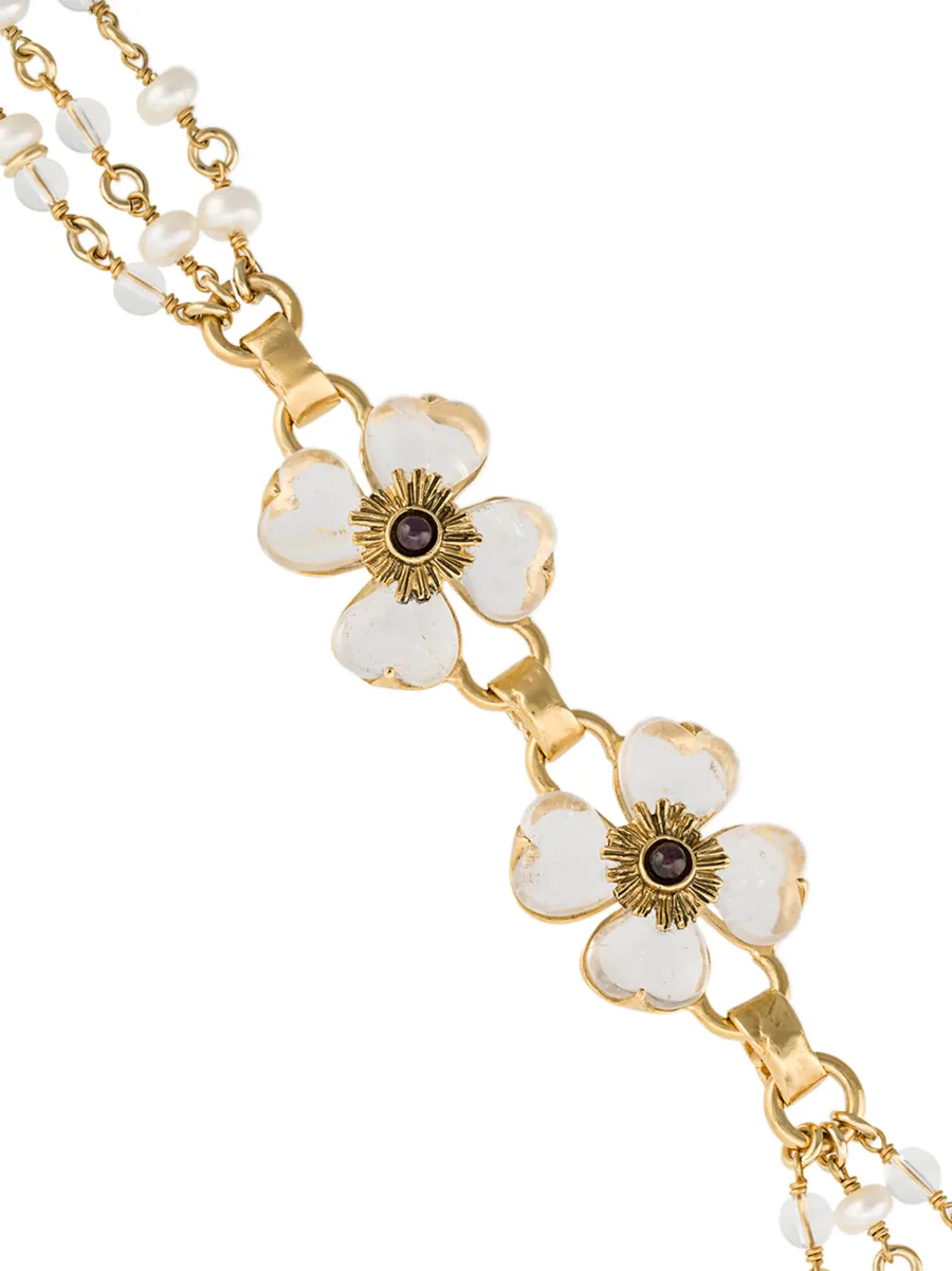 Trefle long necklace 3 rows 5