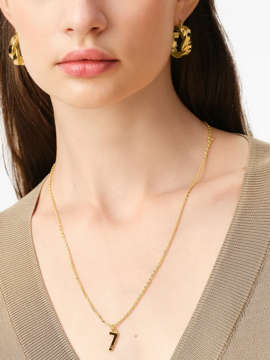 hammered number-pendant necklace 7