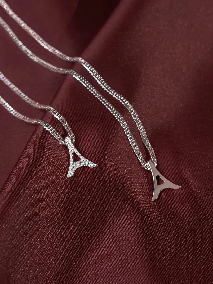 серебряное колье с подвеской 10