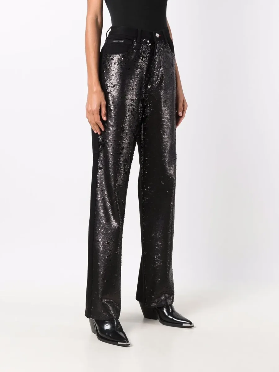 high-waisted sequined jeans 5