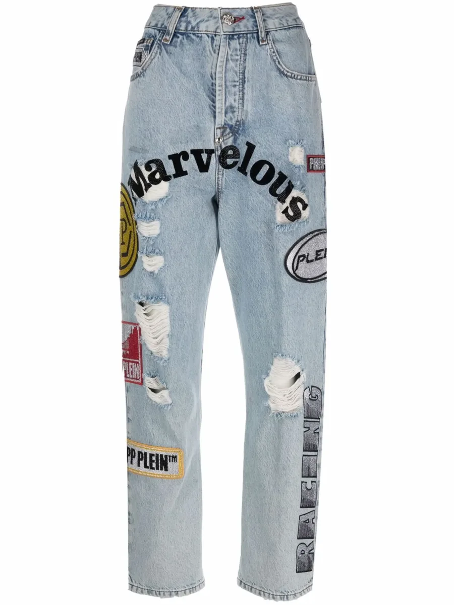 patchwork boyfriend jeans 2