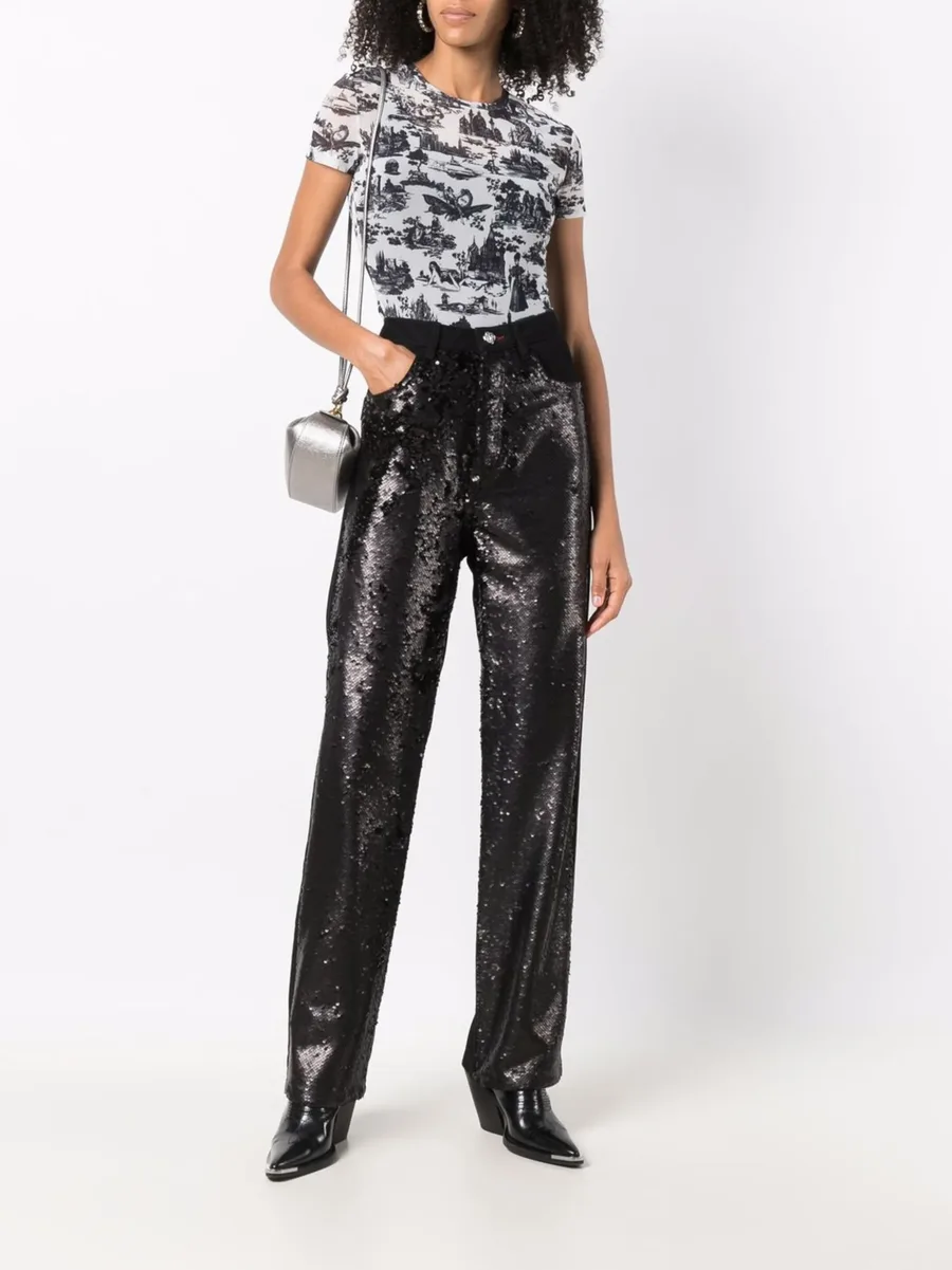 high-waisted sequined jeans 4