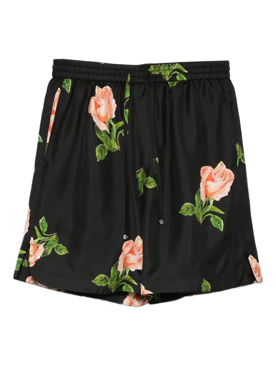 Anish rose-print drawstring shorts 2
