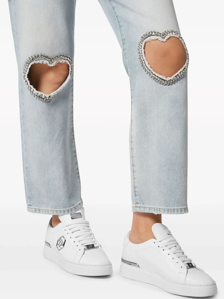 heart-patch straight jeans 10