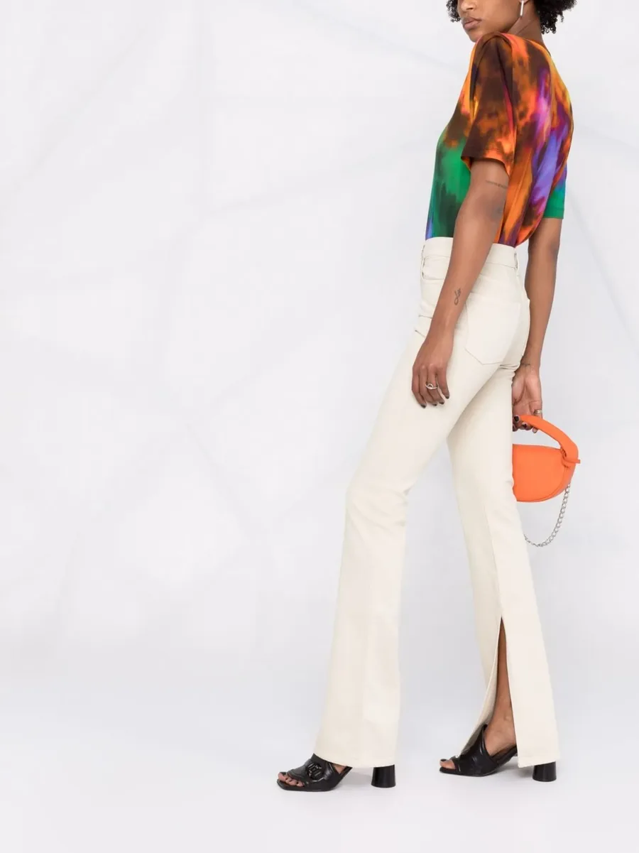 high-waisted flared jeans 7