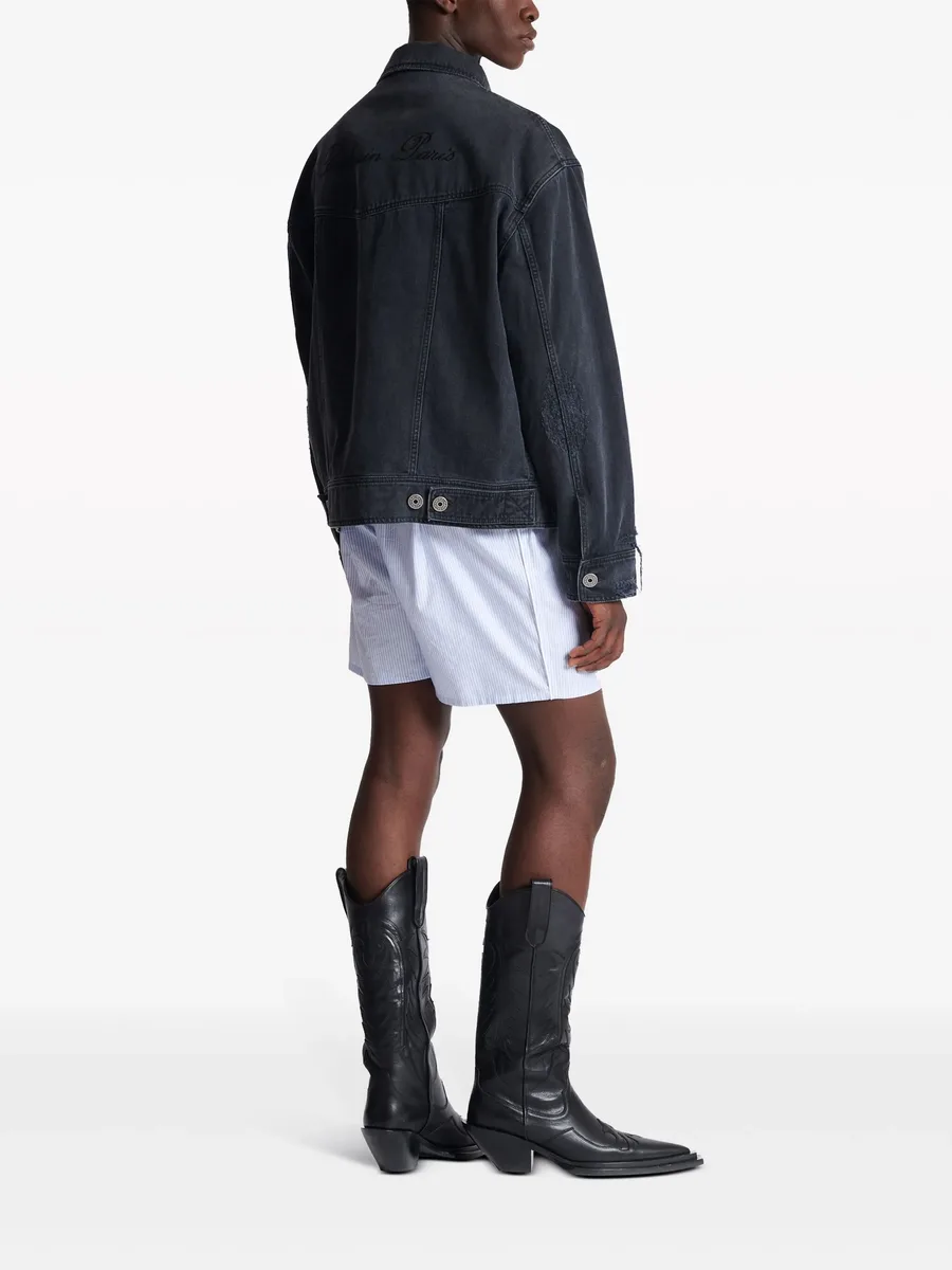 ripped-detail denim jacket 8