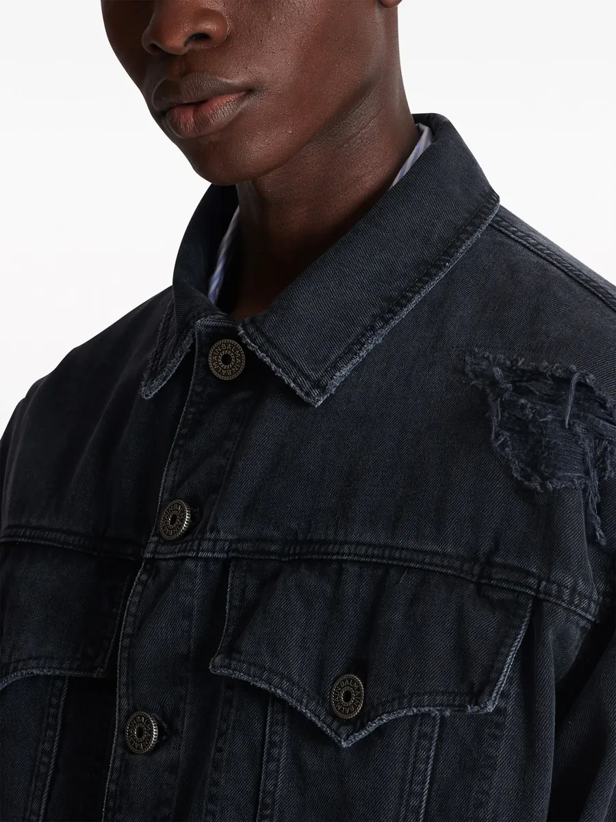 ripped-detail denim jacket 9