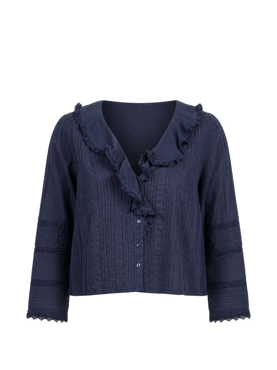 Huguette ruffled pin-tucked blouse 1