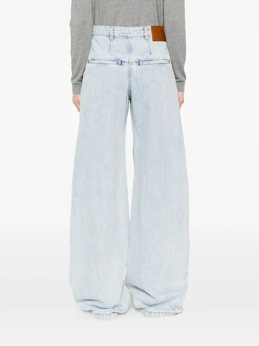 blue wide leg jeans 7